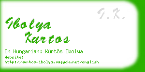 ibolya kurtos business card