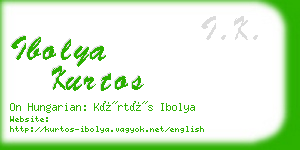 ibolya kurtos business card